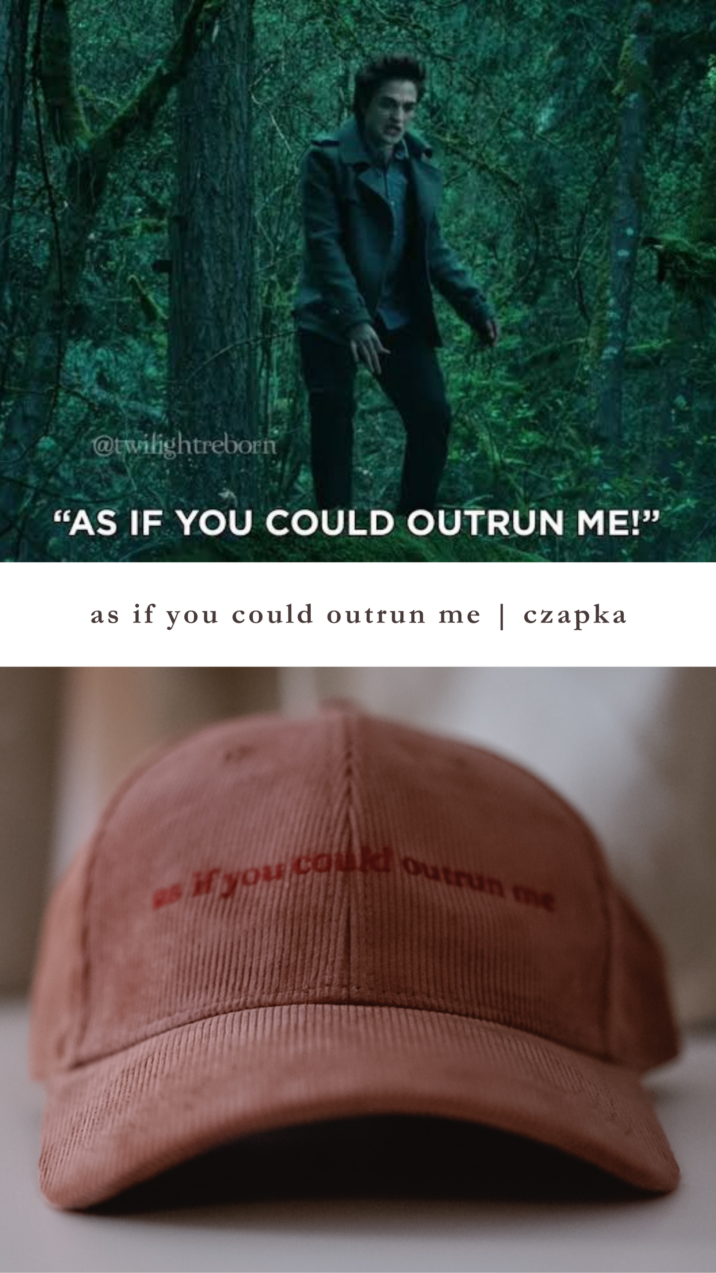 As if you could outrun me | czapka